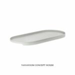 מגש Singles אובלי לבן מעושן