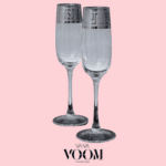 זוג כוסות שמפניה פנדי כסוף