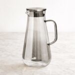 קומקום תה זכוכית דגם לילי בגוון אפור