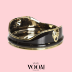 מגש עגול קרמיקה אריה שחור וזהב