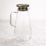 קומקום תה זכוכית דגם לילי שקוף בשילוב זהב