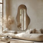 מראה אגם אמורפית מסגרת שחורה L