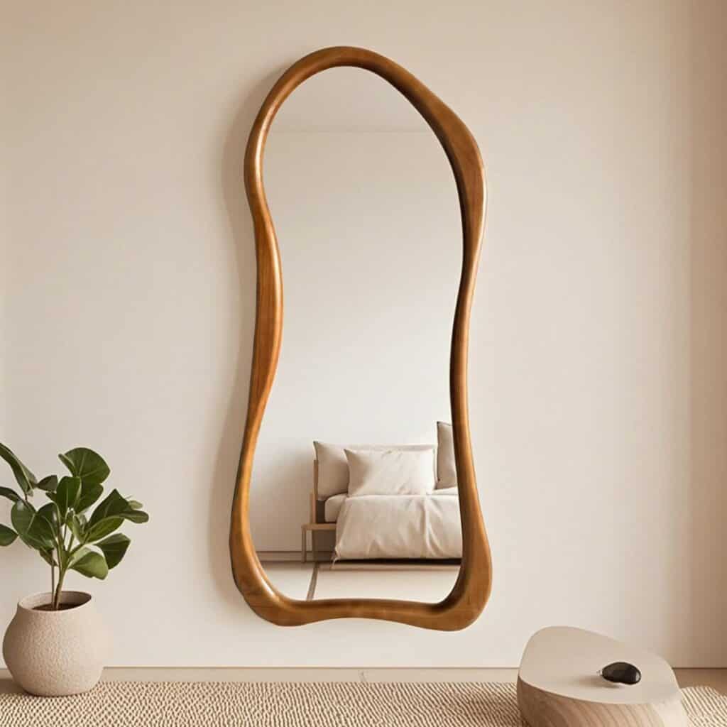 מראה סול עץ אגוז תלייה