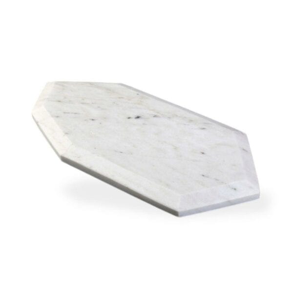 מגש שייש מעוין לבן צר