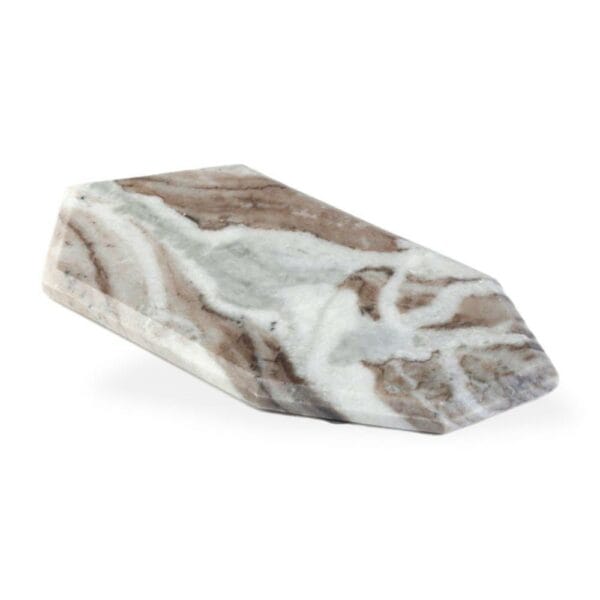 מגש שייש מעוין חום צר