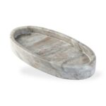 מגש אובלי מרבל חום