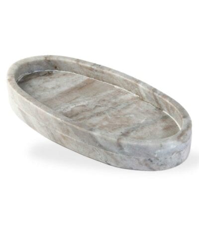 מגש אובלי מרבל חום