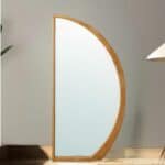 מראה עץ אלון 80/180 חצי עיגול