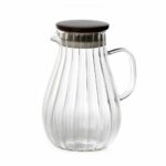 קנקן זכוכית שקופה פסים 1L