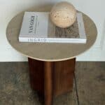 שולחן צד אגוז פלטת דמוי טרוונטין