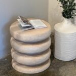 שולחן צד דמוי טרוונטין ספירלה נמוך