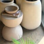 שולחן צד 2 עיגולים אבן