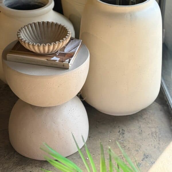 שולחן צד 2 עיגולים אבן