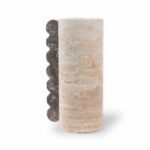 אגרטל שייש טרוונטין חום עיגולים