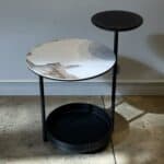 שולחן צד קומות עור שחור