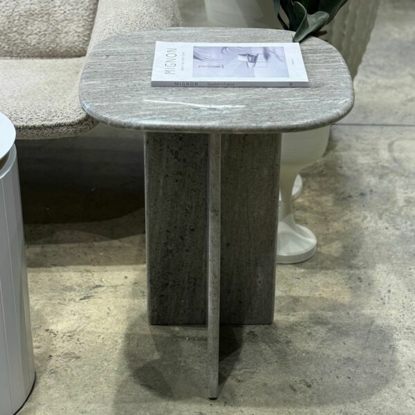 שולחן צד שייש אמיתי אפור