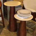 שולחן צד אגוז פלטת דמוי טרוונטין